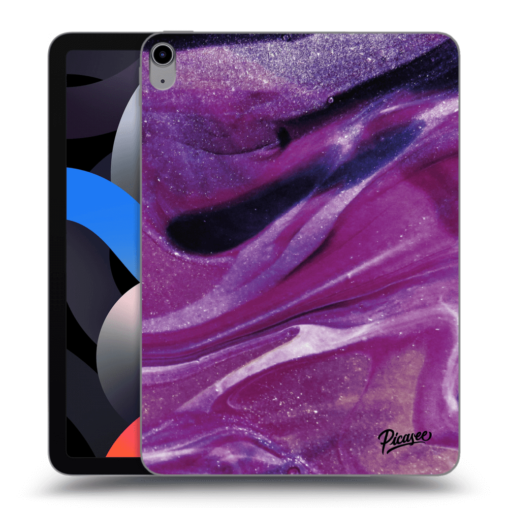 Picasee transparente Silikonhülle für Apple iPad Air 4 10.9" 2020 - Purple glitter