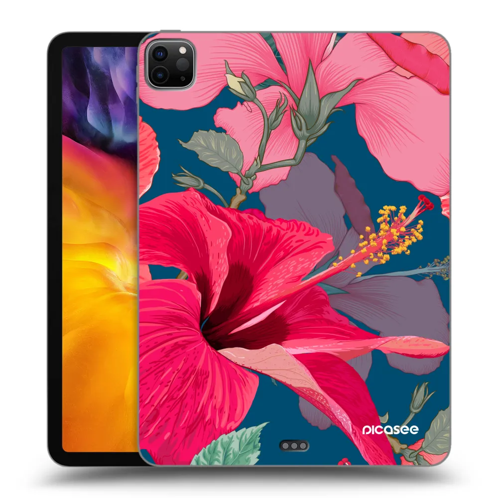 Picasee Schwarze Silikonhülle für Apple iPad Pro 11" 2020 (2.gen) - Hibiscus