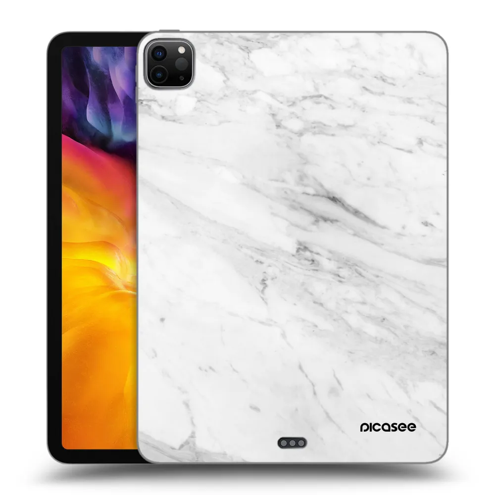 Picasee Schwarze Silikonhülle für Apple iPad Pro 11" 2020 (2.gen) - White marble