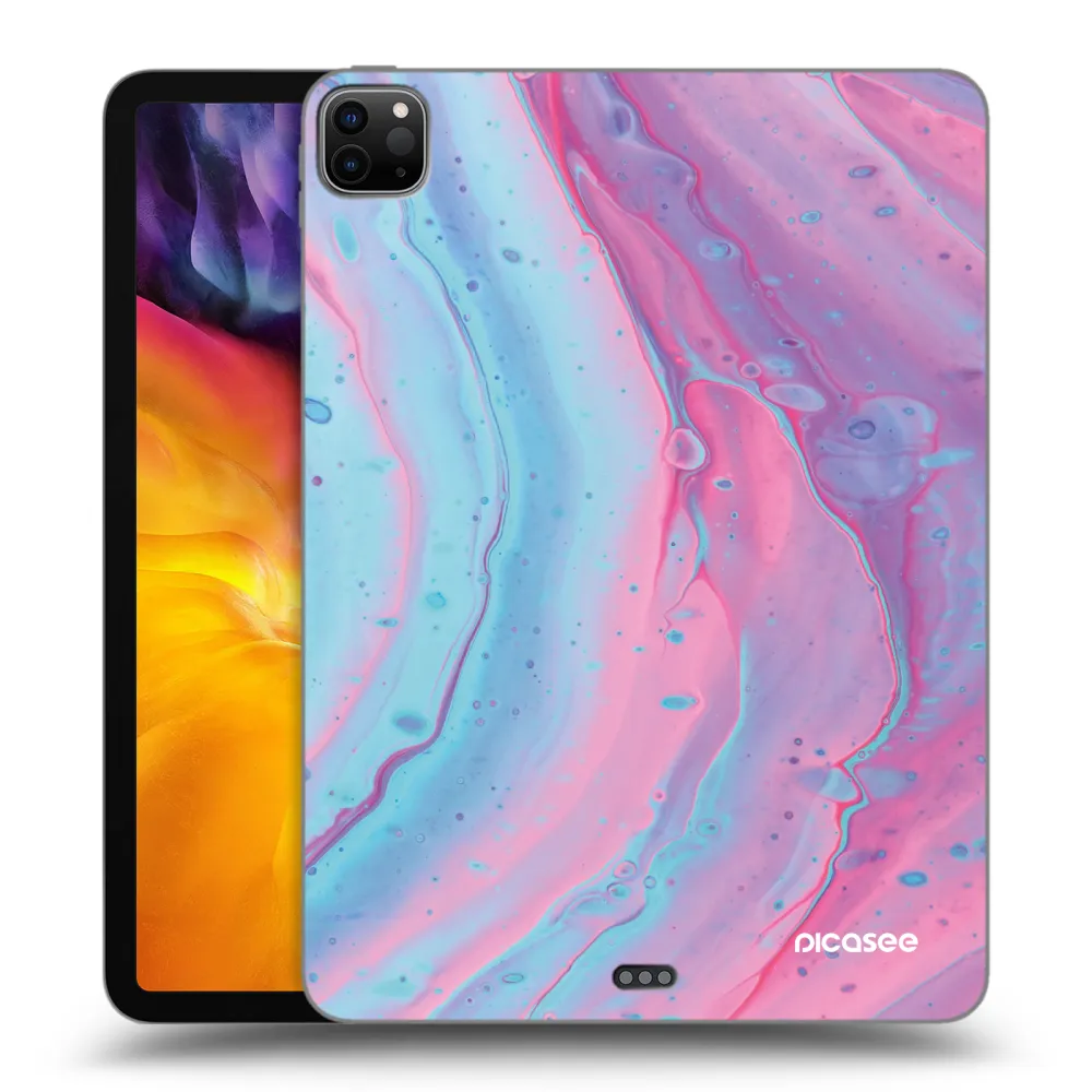 Picasee Schwarze Silikonhülle für Apple iPad Pro 11" 2020 (2.gen) - Pink liquid