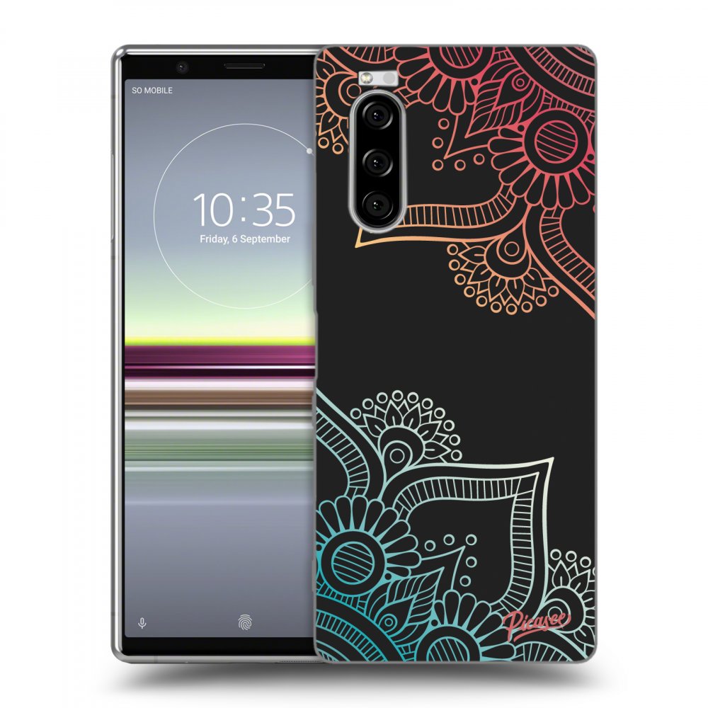 Picasee Sony Xperia 5 Hülle - Schwarzes Silikon - Flowers pattern