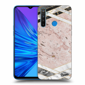 Hülle für Realme 5 - Pink geometry