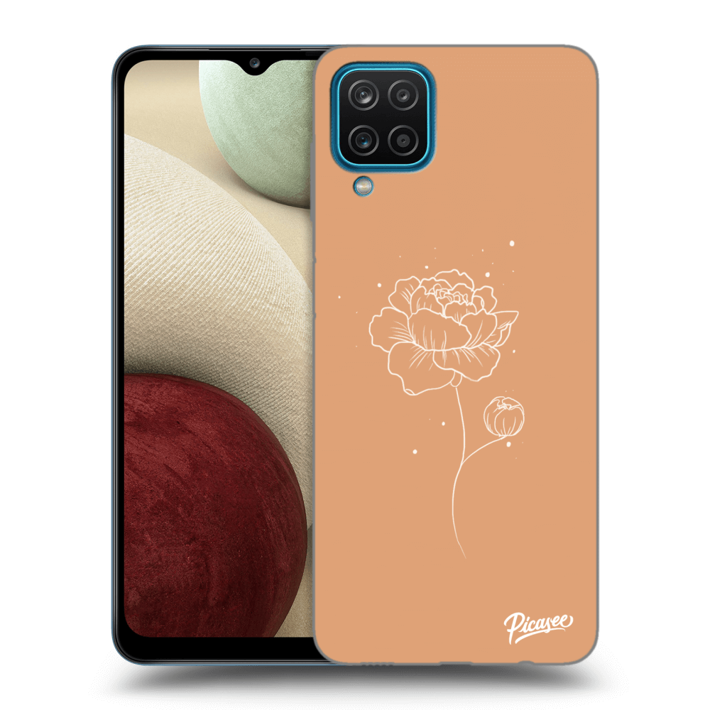 Picasee Samsung Galaxy A12 A125F Hülle - Transparentes Silikon - Peonies