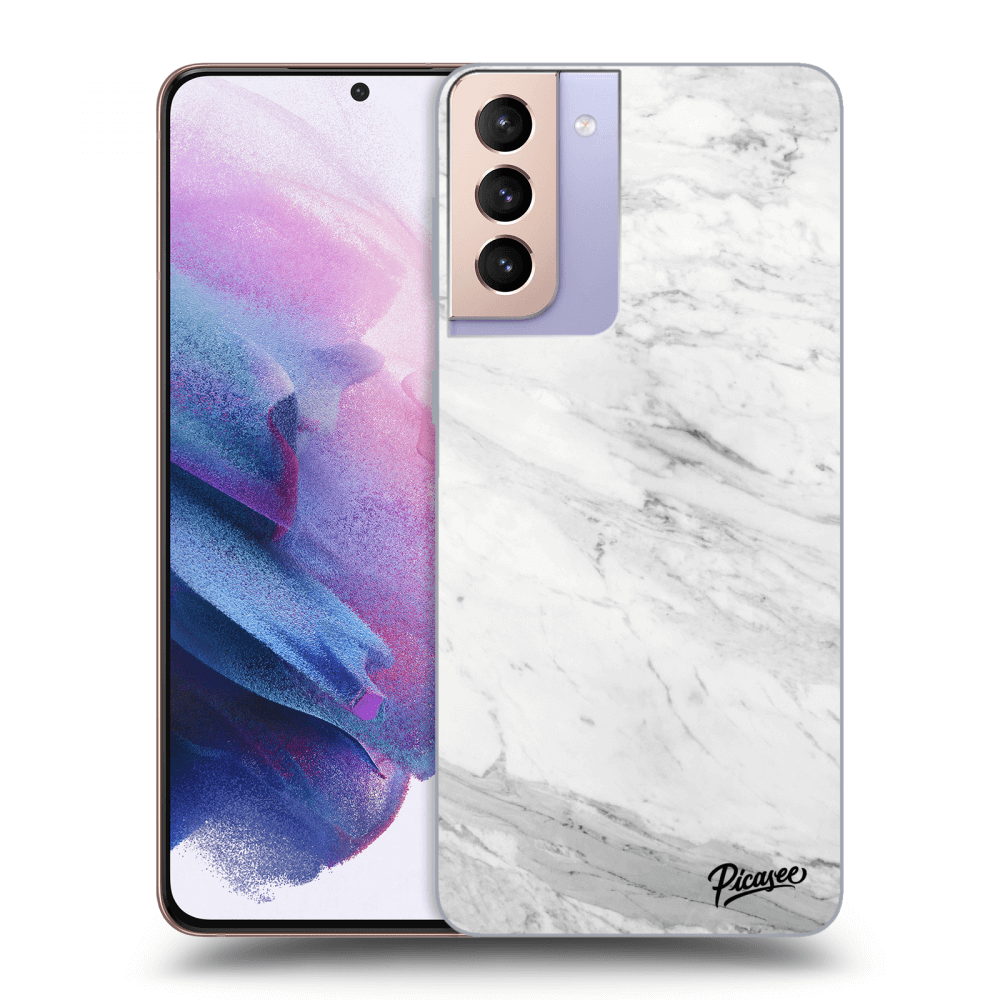 Picasee Samsung Galaxy S21+ 5G G996F Hülle - Transparentes Silikon - White marble