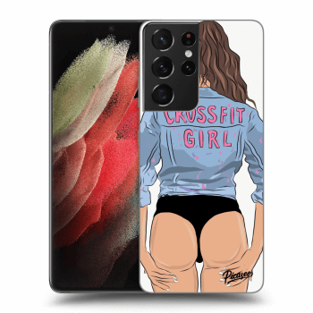 Picasee Samsung Galaxy S21 Ultra 5G G998B Hülle - Transparentes Silikon - Crossfit girl - nickynellow
