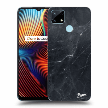 Picasee Realme 7i Hülle - Schwarzes Silikon - Black marble