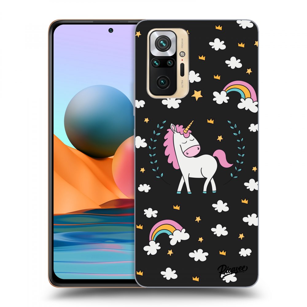 Picasee Xiaomi Redmi Note 10 Pro Hülle - Schwarzes Silikon - Unicorn star heaven