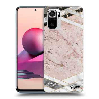 Hülle für Xiaomi Redmi Note 10S - Pink geometry