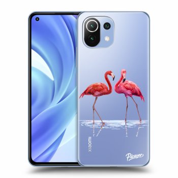 Picasee Xiaomi Mi 11 Hülle - Transparentes Silikon - Flamingos couple