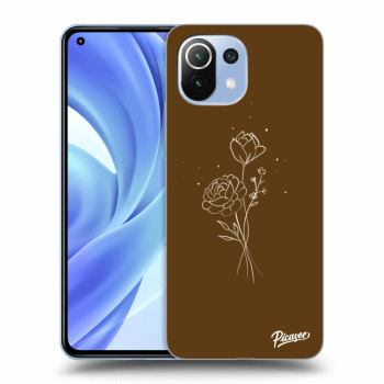 Hülle für Xiaomi Mi 11 Lite - Brown flowers