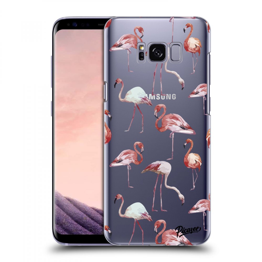 Picasee Samsung Galaxy S8+ G955F Hülle - Transparentes Silikon - Flamingos