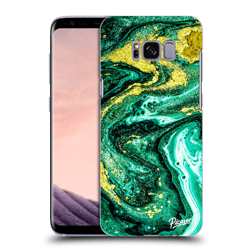 Picasee Samsung Galaxy S8+ G955F Hülle - Transparentes Silikon - Green Gold