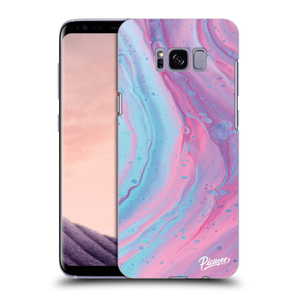 Picasee Samsung Galaxy S8+ G955F Hülle - Transparentes Silikon - Pink liquid
