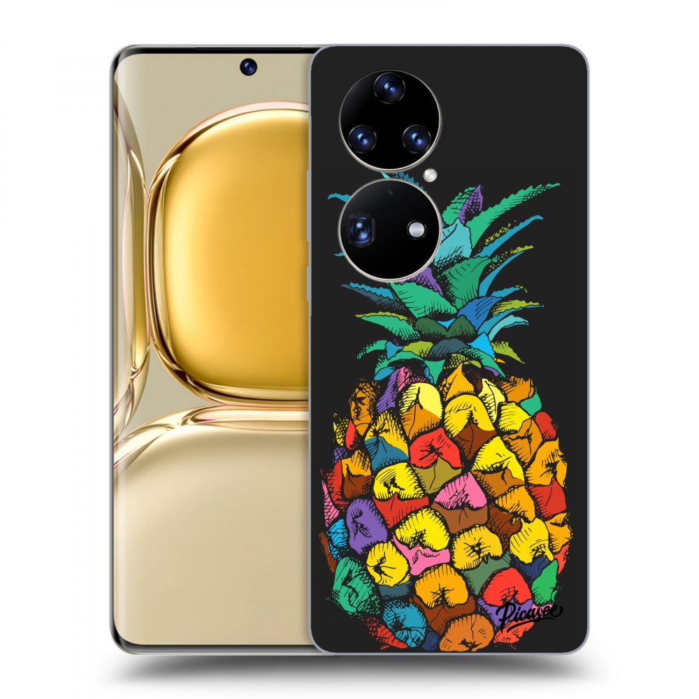 Picasee Huawei P50 Hülle - Schwarzes Silikon - Pineapple