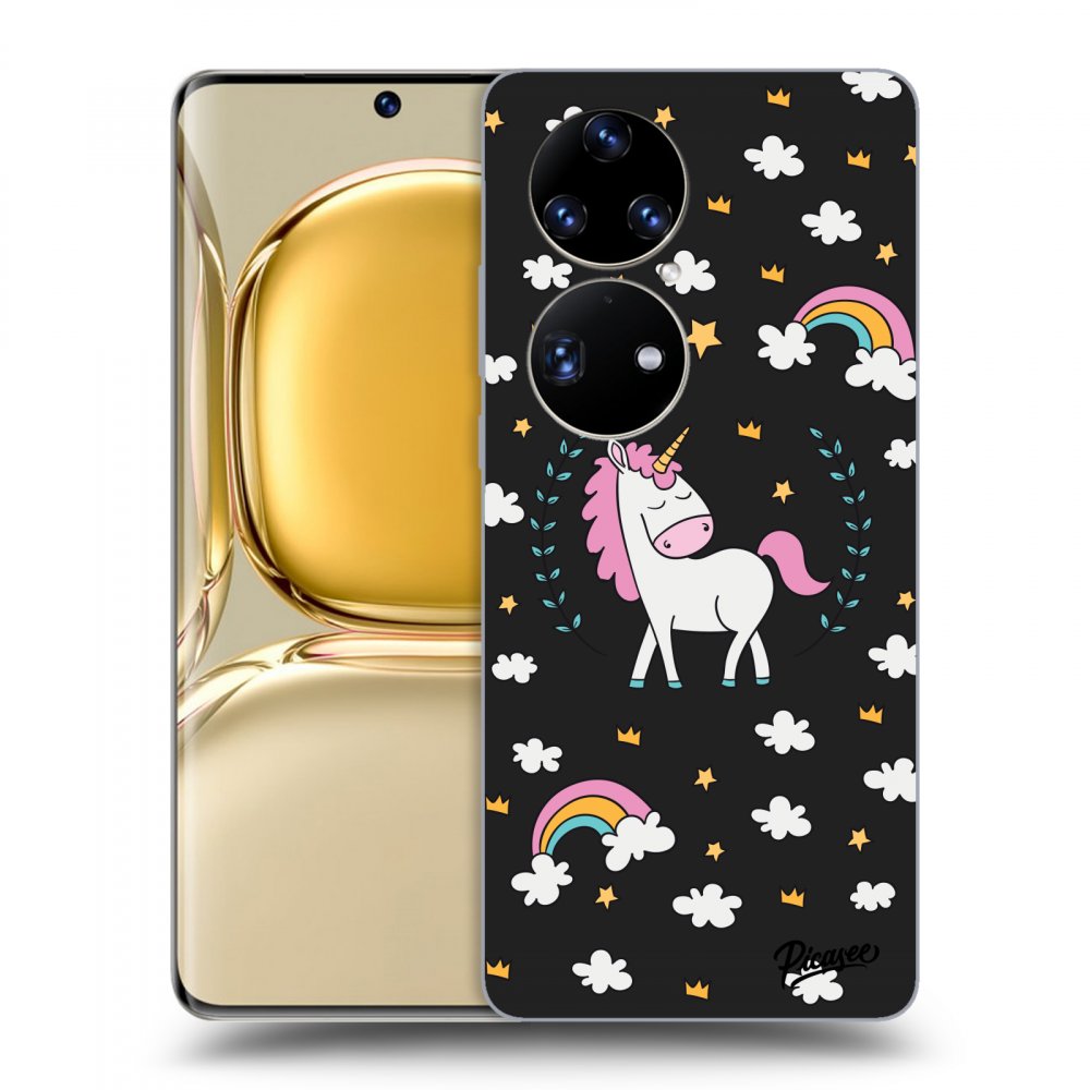 Picasee Huawei P50 Hülle - Schwarzes Silikon - Unicorn star heaven