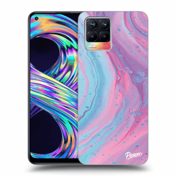 Picasee Realme 8 4G Hülle - Transparentes Silikon - Pink liquid