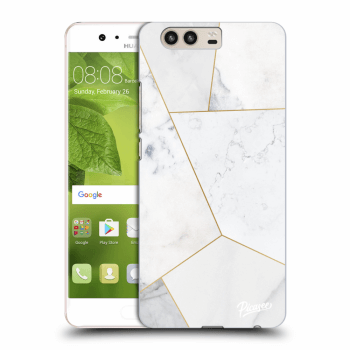 Picasee Huawei P10 Hülle - Transparentes Silikon - White tile