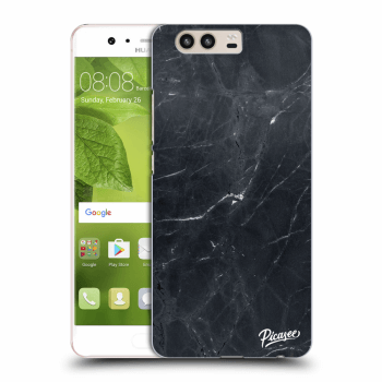 Picasee Huawei P10 Hülle - Transparentes Silikon - Black marble
