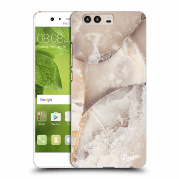 Picasee Huawei P10 Hülle - Transparentes Silikon - Cream marble