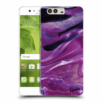 Picasee Huawei P10 Hülle - Transparentes Silikon - Purple glitter