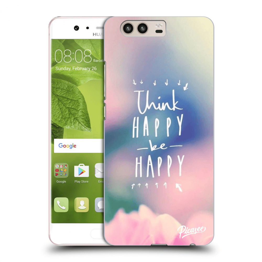 Picasee Huawei P10 Hülle - Transparentes Silikon - Think happy be happy