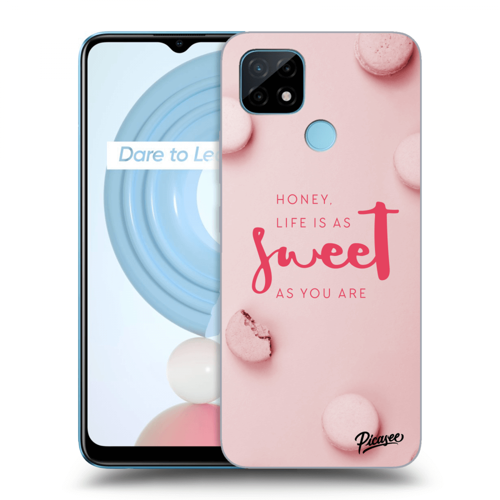 Picasee Realme C21 Hülle - Schwarzes Silikon - Life is as sweet as you are