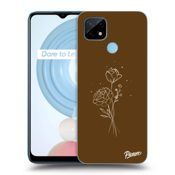 Hülle für Realme C21 - Brown flowers