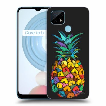 Picasee Realme C21 Hülle - Schwarzes Silikon - Pineapple