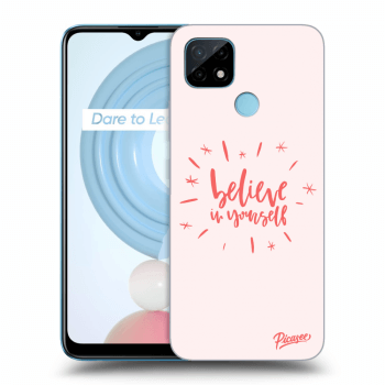 Picasee Realme C21 Hülle - Schwarzes Silikon - Believe in yourself