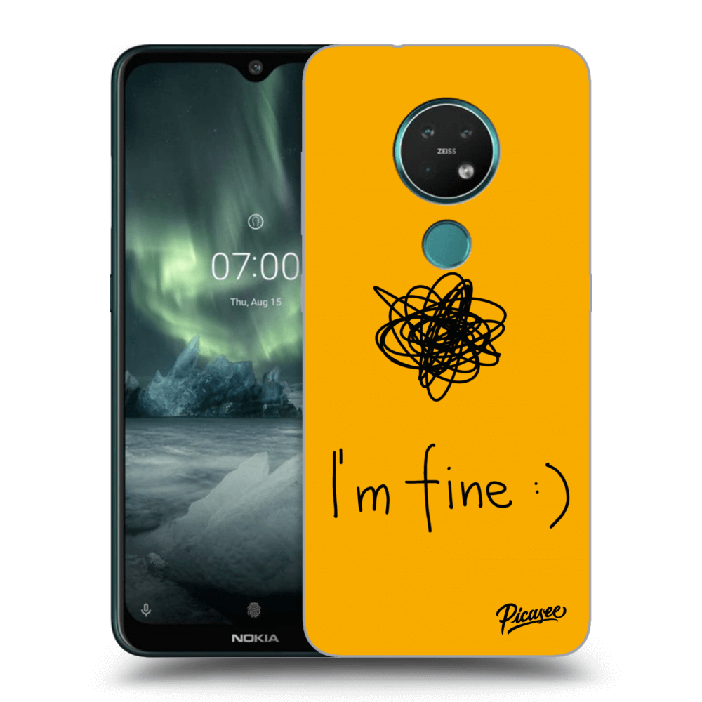 Picasee Nokia 7.2 Hülle - Schwarzes Silikon - I am fine