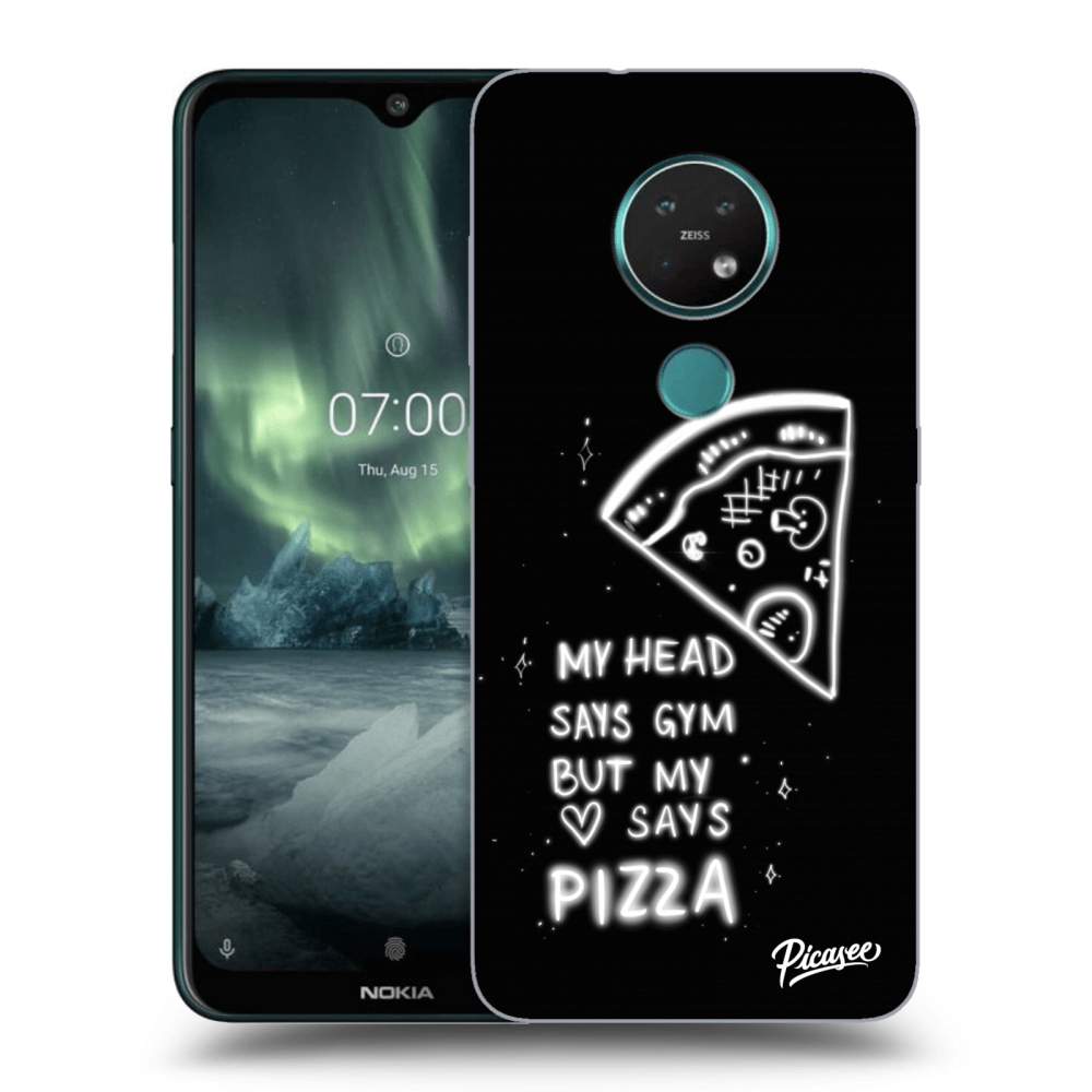 Picasee Nokia 7.2 Hülle - Schwarzes Silikon - Pizza
