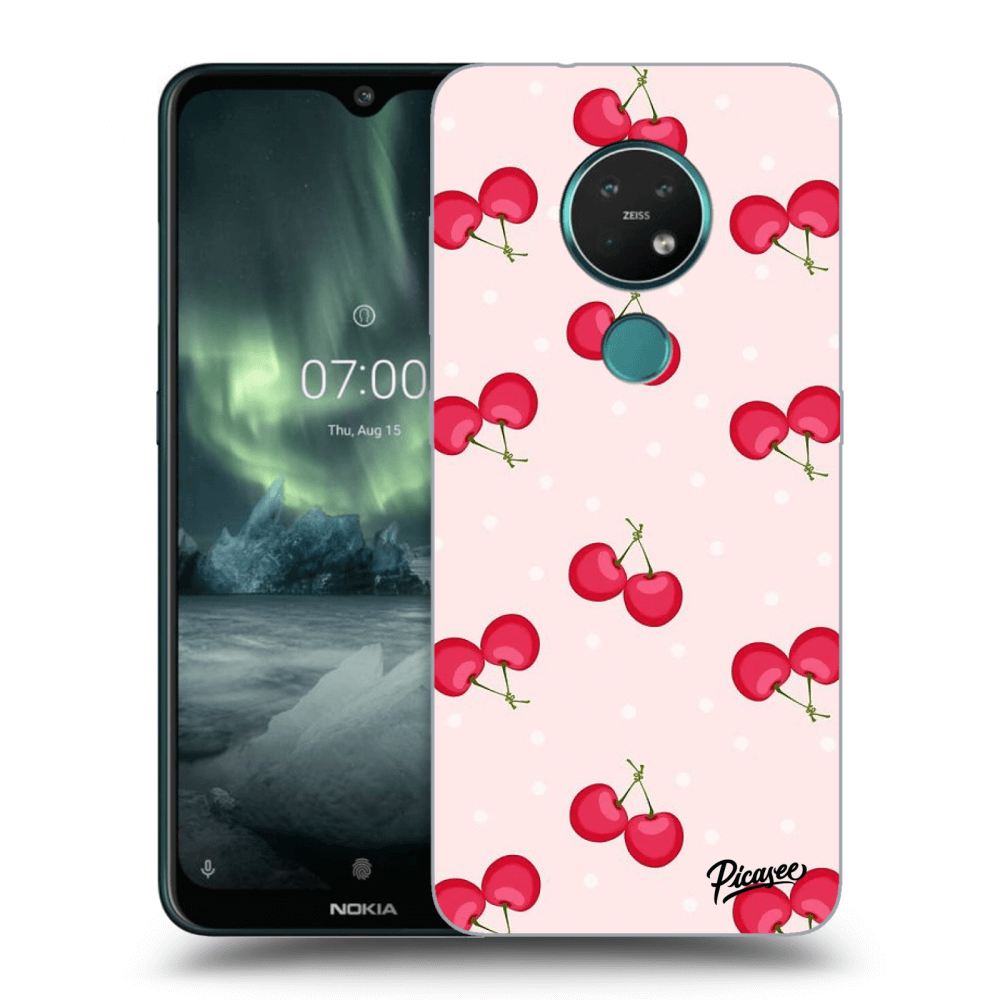 Picasee Nokia 7.2 Hülle - Schwarzes Silikon - Cherries