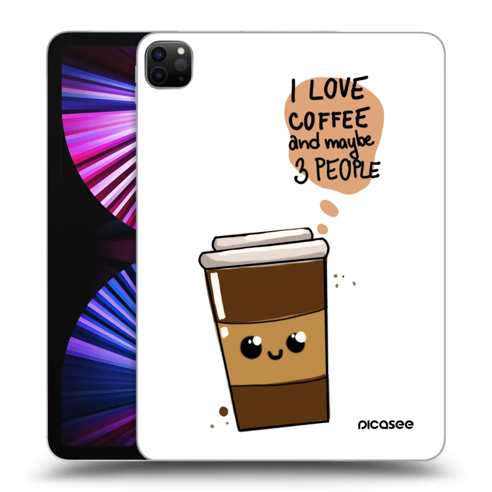 Picasee Schwarze Silikonhülle für Apple iPad Pro 11" 2021 (3.gen) - Cute coffee