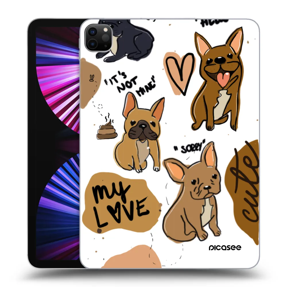 Picasee Schwarze Silikonhülle für Apple iPad Pro 11" 2021 (3.gen) - Frenchies