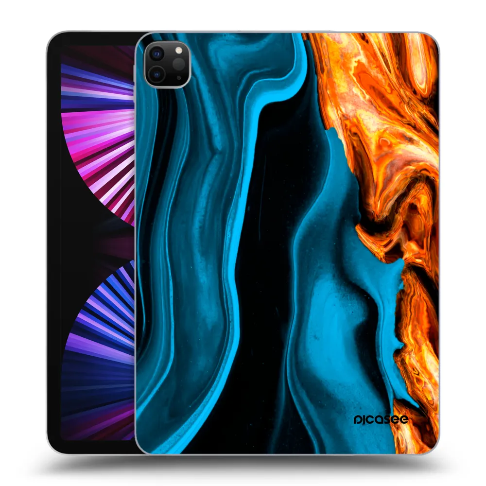 Picasee Schwarze Silikonhülle für Apple iPad Pro 11" 2021 (3.gen) - Gold blue
