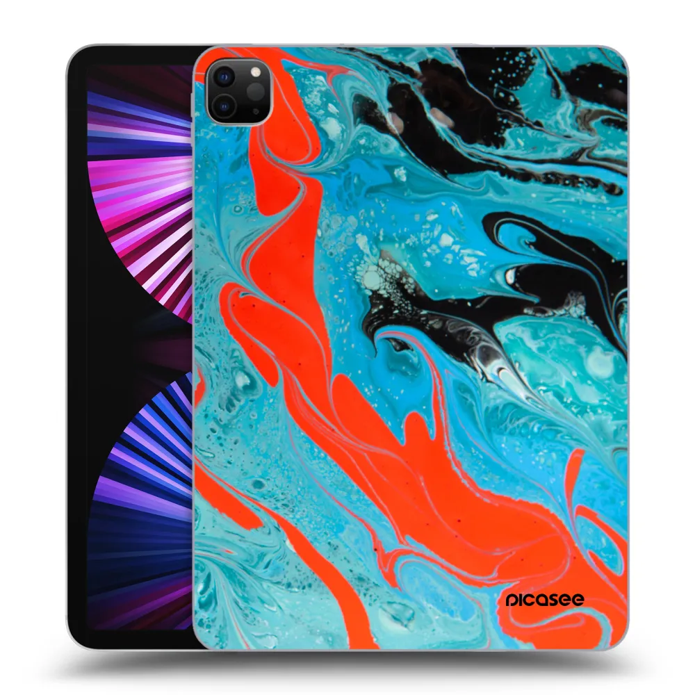 Picasee Schwarze Silikonhülle für Apple iPad Pro 11" 2021 (3.gen) - Blue Magma