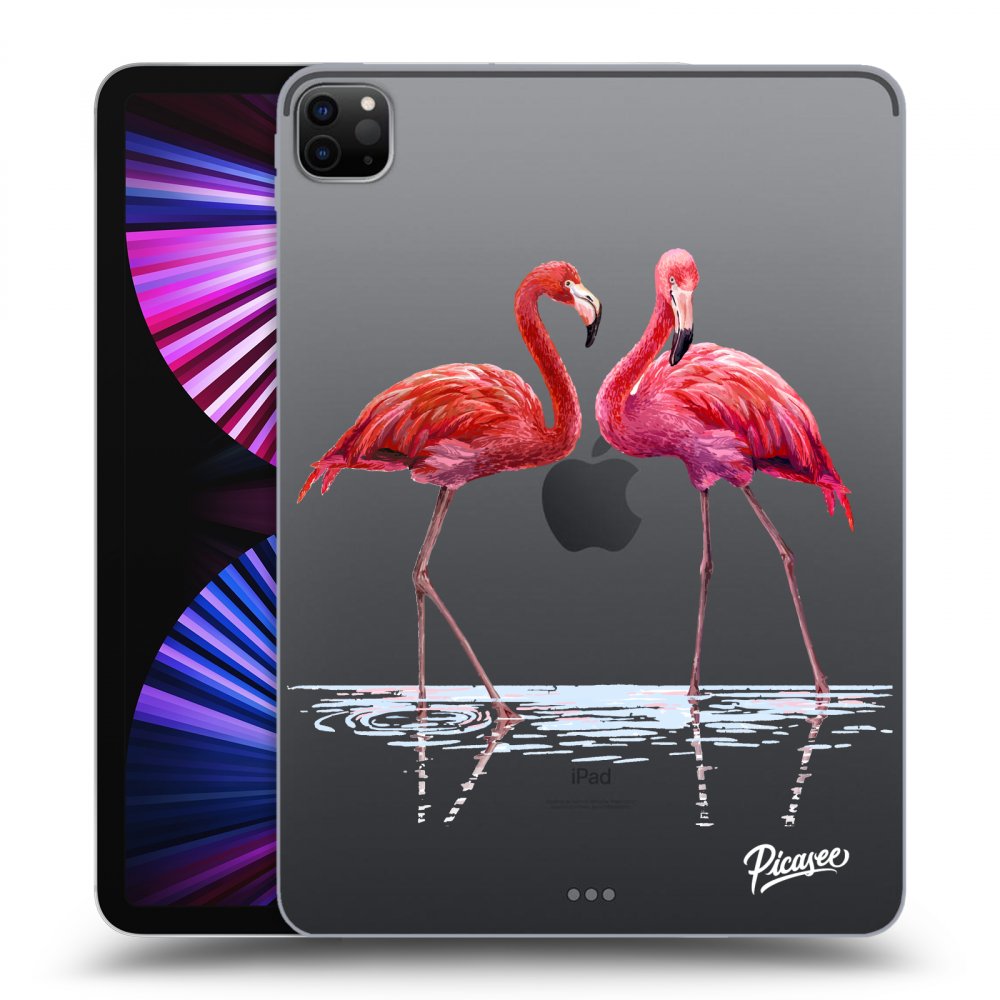 Picasee transparente Silikonhülle für Apple iPad Pro 11" 2021 (3.gen) - Flamingos couple