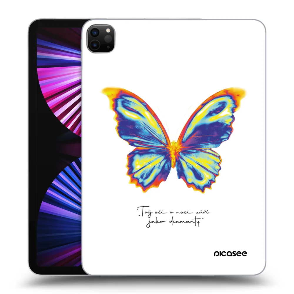 Picasee Schwarze Silikonhülle für Apple iPad Pro 11" 2021 (3.gen) - Diamanty White