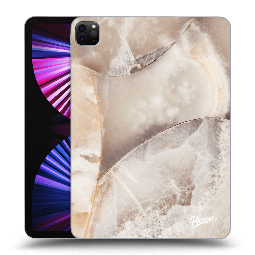 Picasee Schwarze Silikonhülle für Apple iPad Pro 11" 2021 (3.gen) - Cream marble
