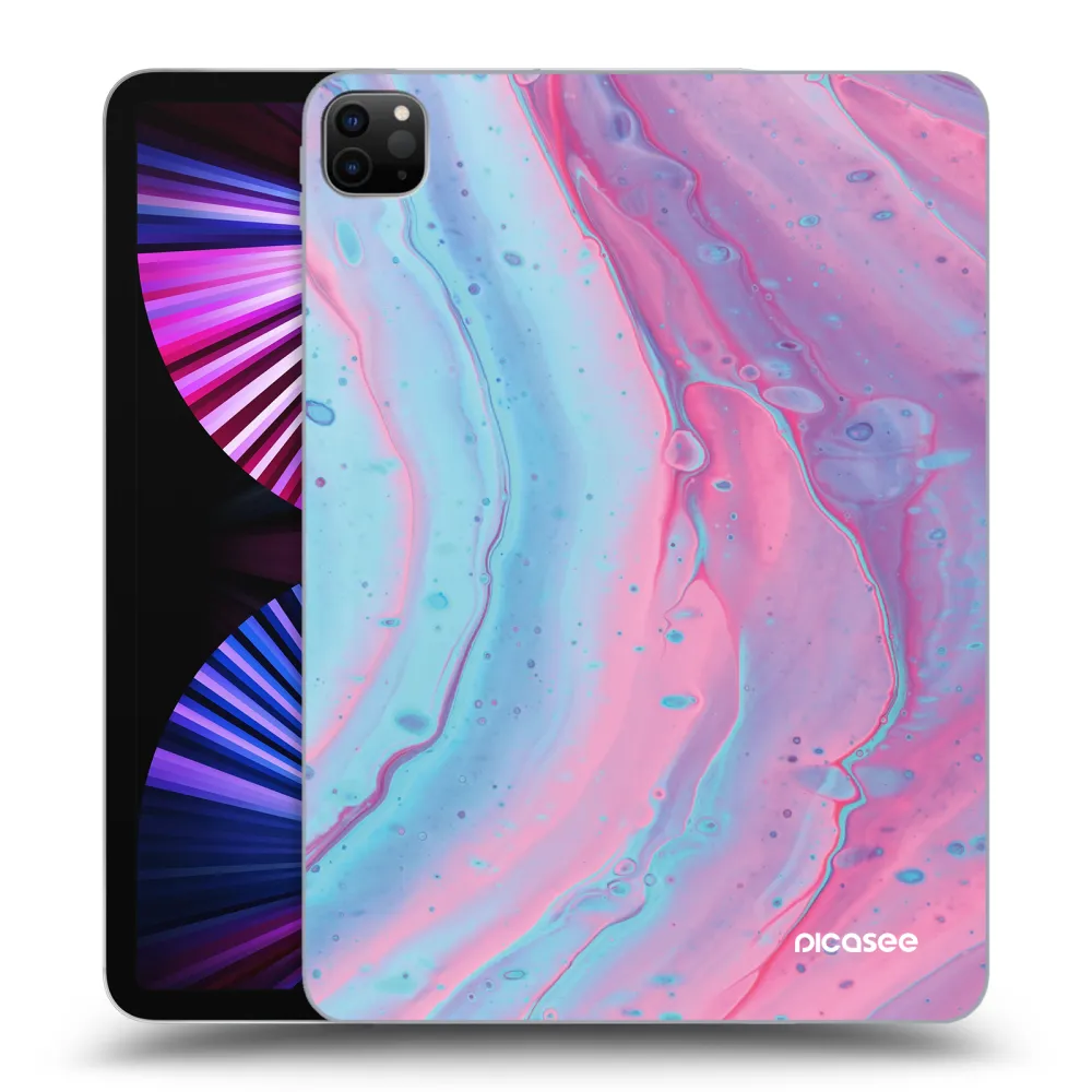 Picasee Schwarze Silikonhülle für Apple iPad Pro 11" 2021 (3.gen) - Pink liquid