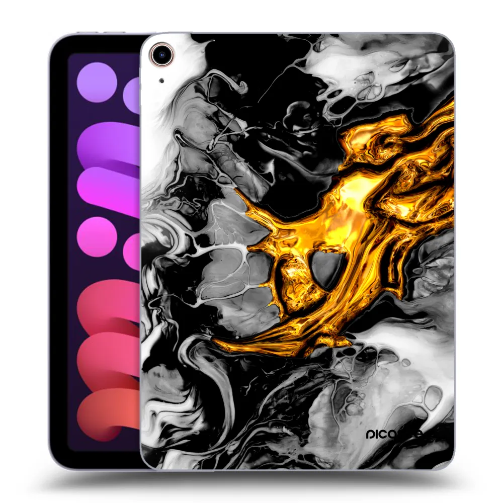 Picasee transparente Silikonhülle für Apple iPad mini 2021 (6. gen) - Black Gold 2