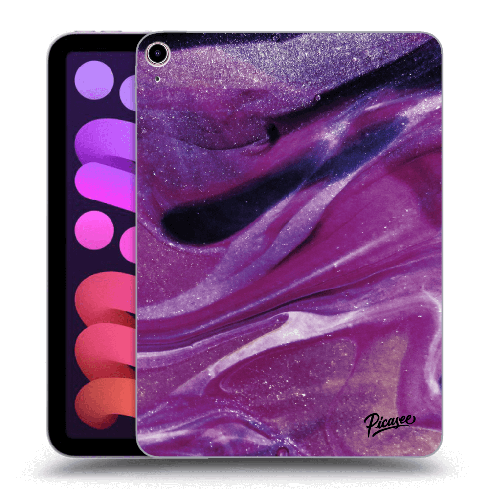 Picasee transparente Silikonhülle für Apple iPad mini 2021 (6. gen) - Purple glitter