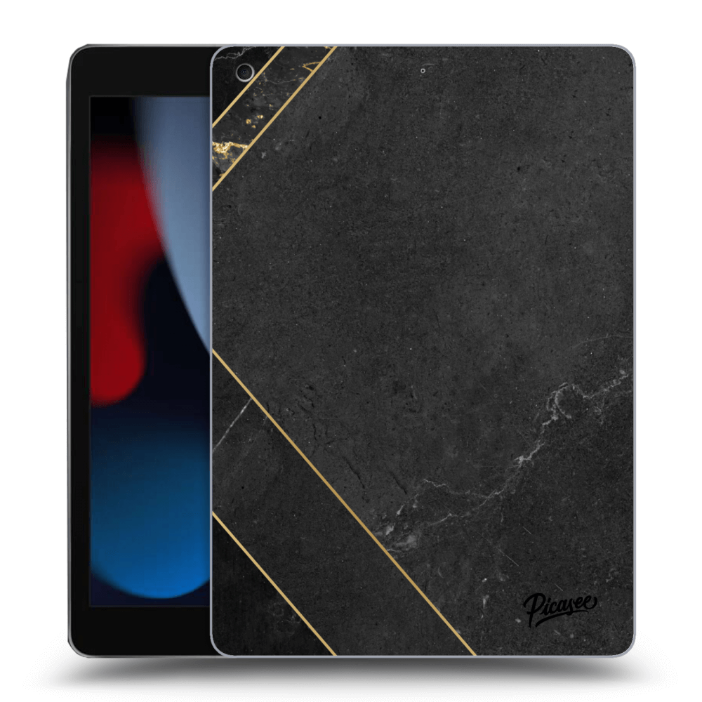 Picasee transparente Silikonhülle für Apple iPad 10.2" 2021 (9. gen) - Black tile