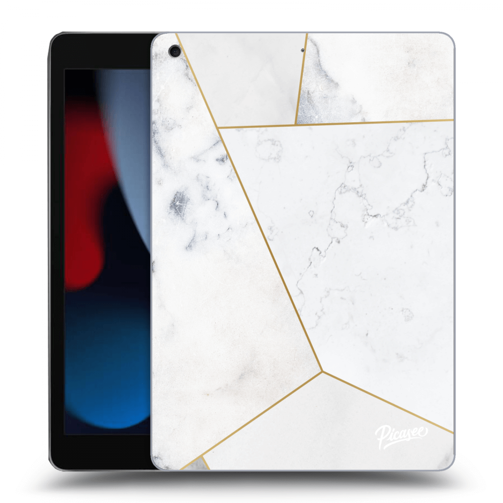 Picasee transparente Silikonhülle für Apple iPad 10.2" 2021 (9. gen) - White tile