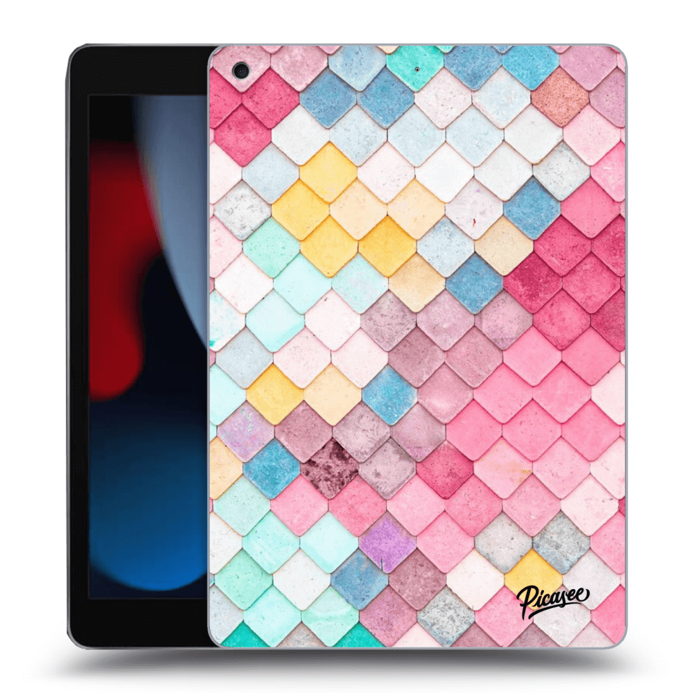 Picasee Schwarze Silikonhülle für Apple iPad 10.2" 2021 (9. gen) - Colorful roof