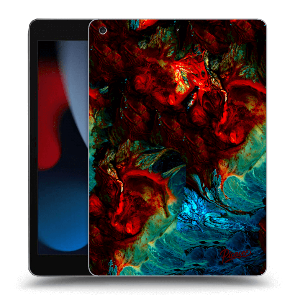 Picasee Schwarze Silikonhülle für Apple iPad 10.2" 2021 (9. gen) - Universe