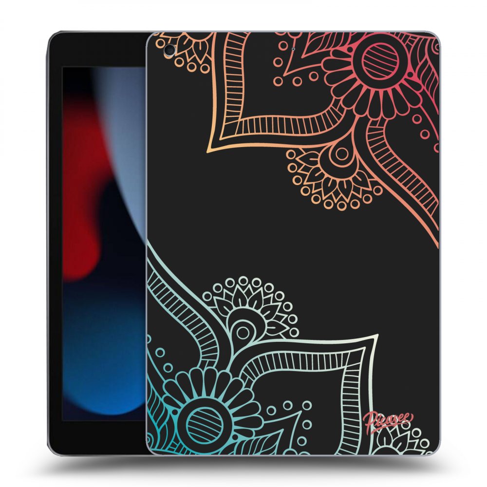 Picasee Schwarze Silikonhülle für Apple iPad 10.2" 2021 (9. gen) - Flowers pattern