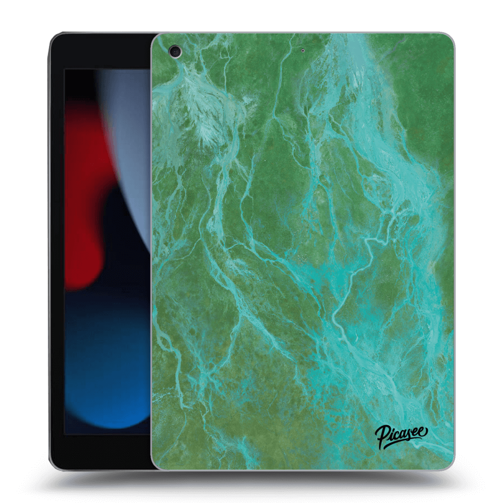 Picasee transparente Silikonhülle für Apple iPad 10.2" 2021 (9. gen) - Green marble