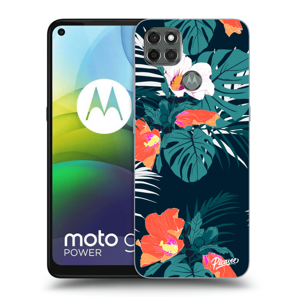 Picasee Motorola Moto G9 Power Hülle - Schwarzes Silikon - Monstera Color