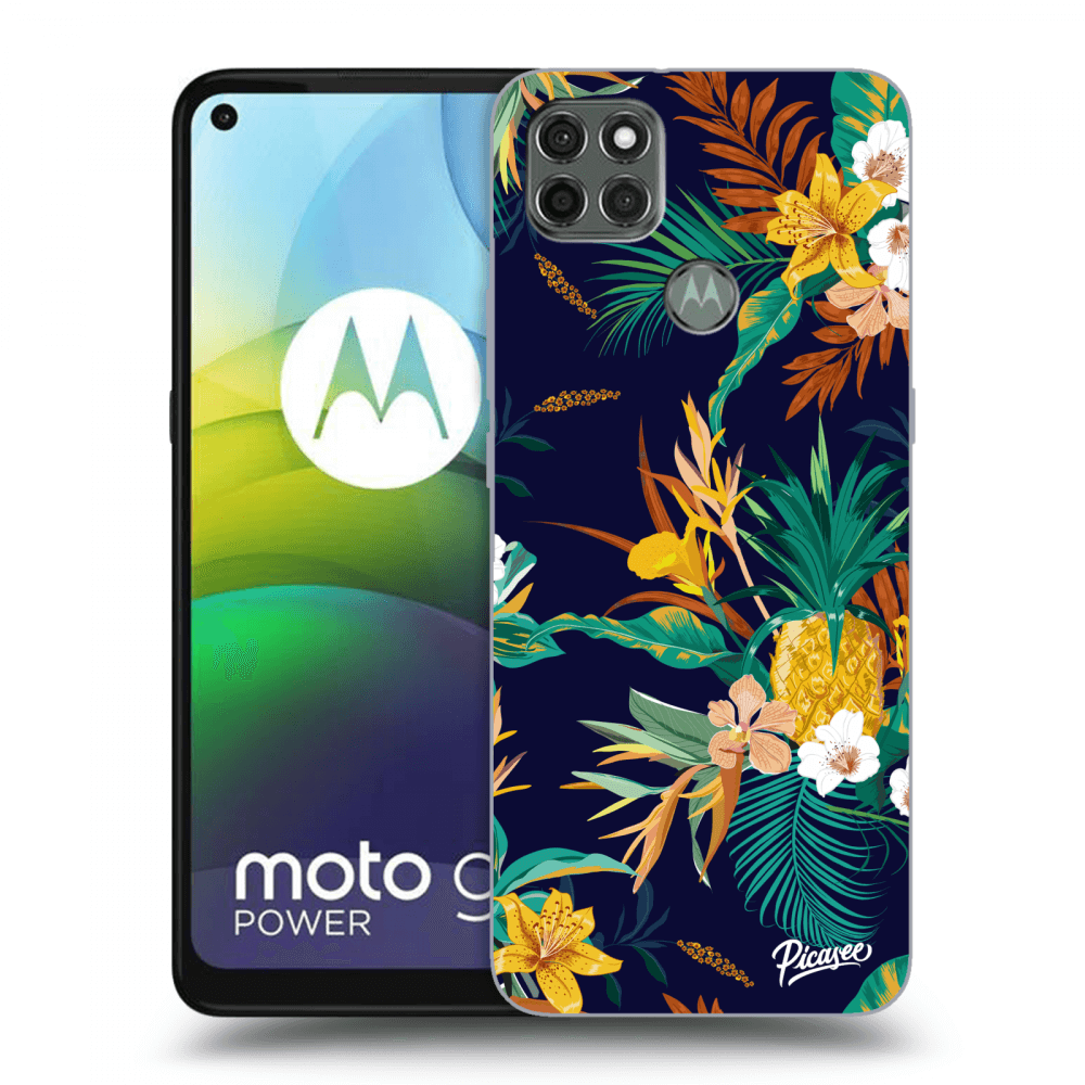 Picasee Motorola Moto G9 Power Hülle - Schwarzes Silikon - Pineapple Color